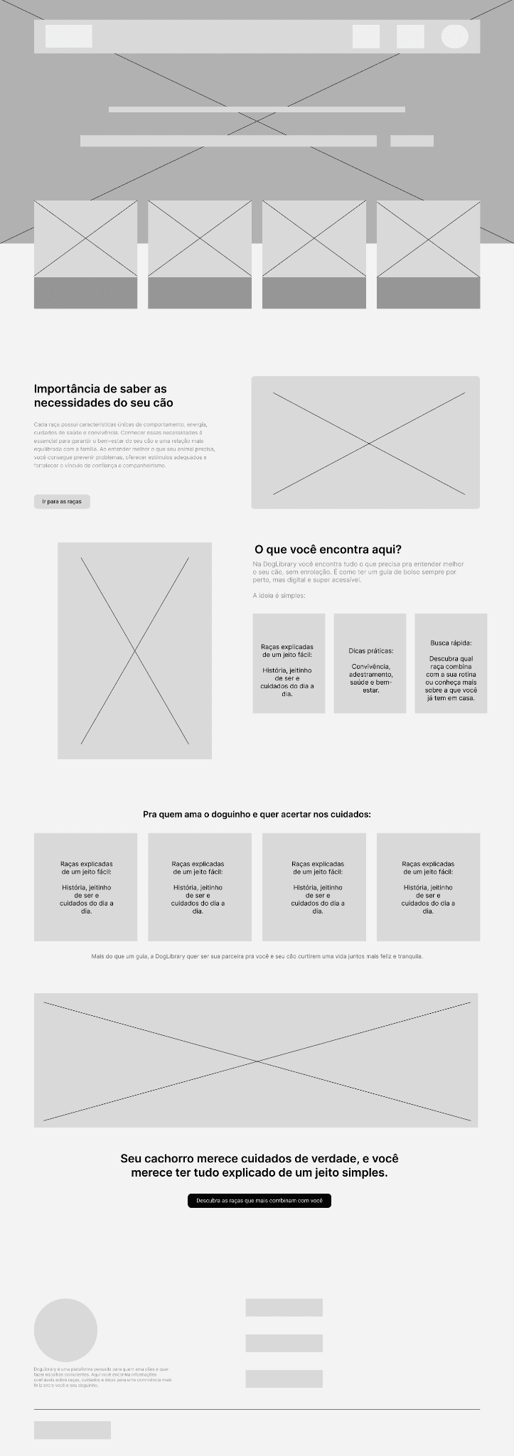 Wireframe da home