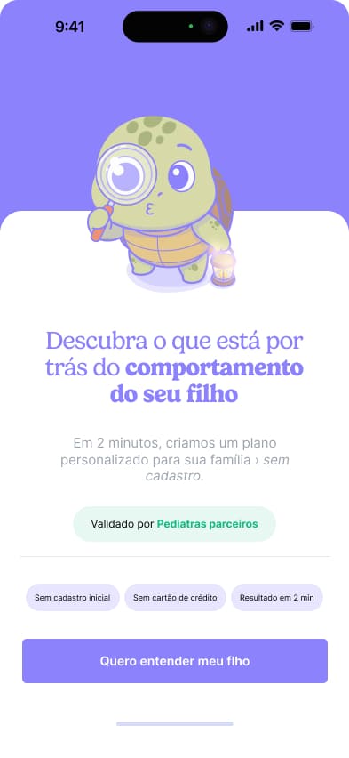 Tela inicial do onboarding Kidzenith