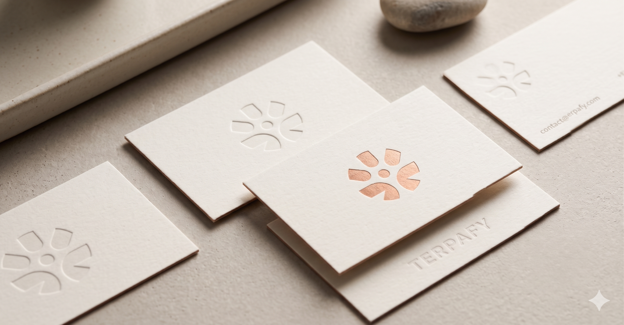 Mockup Terpafy aplicado em papelaria premium