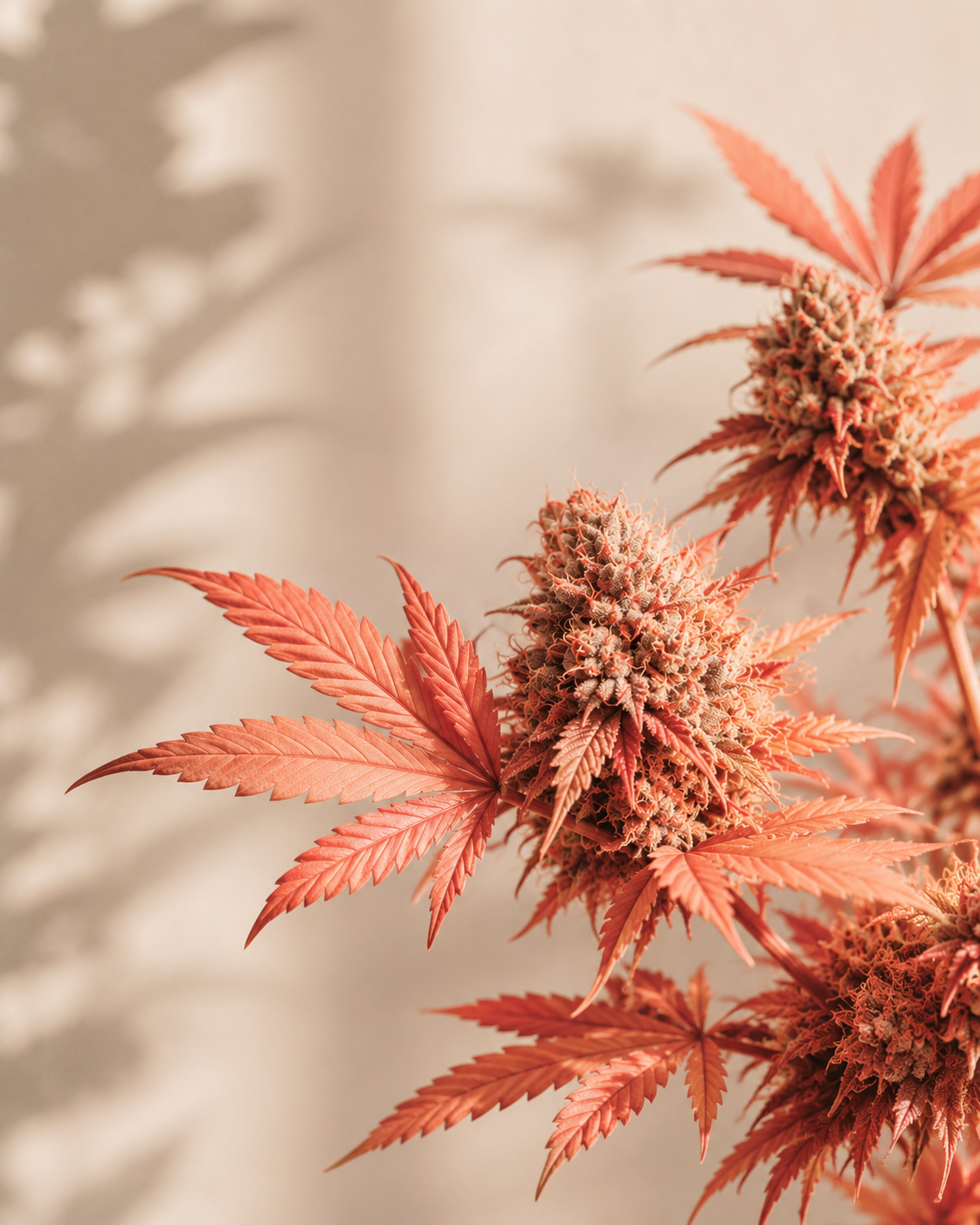 Close-up de flor de cannabis em tons naturais